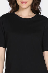 Zivame 2 Mile Fashion Knit Cotton Loungewear Set - Black Beauty — thumbnail 7